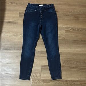 High Rise Dark Indigo M Jeans size S Button Fly Skinny